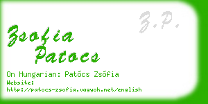 zsofia patocs business card